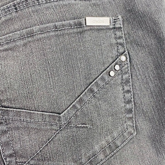 Womens Chicos Size 12S Jeans‎ Gray So Slimming Straight Leg Stretch 30" Inseam - Picture 4 of 7